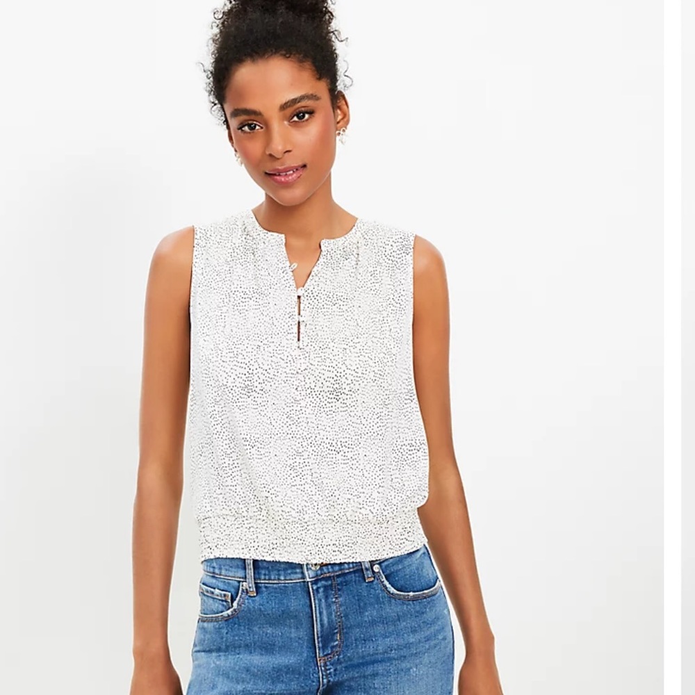 Loft dotted sleeveless blouse